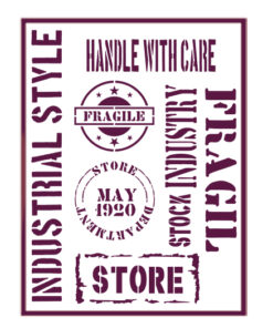 PLANTILLA DE ESTARCIDO PARA DECORAR “INDUSTRIAL”