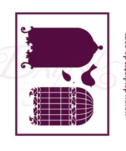 Stencil A4 Dayka JAULAS Y PAJARITO