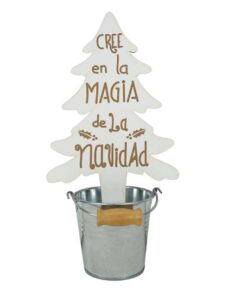 ÁRBOL NAVIDEÑO+BALDE “CREE EN LA MAGIA DE LA NAVIDAD”