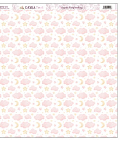 Tela para Scrapbooking – Fondo nubes rosas y estrellas