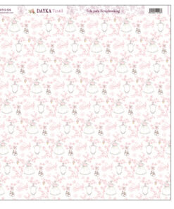 Tela para Scrapbooking – Flores vestidos y zapatos niña