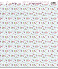 Tela para Scrapbooking – Flores rosas y violetas