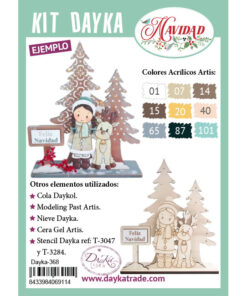 KIT NIÑA CON RENO, ABETOS Y CARTEL