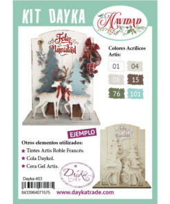 TABLA FELIZ NAVIDAD CON CIERVOS Y ABETOS