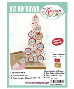 Árbol navideño con bolas decorativas. Kit-004