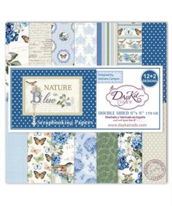 KIT COLECCIÓN SCRAP “Nature in blue” Dayka 8×8 pulgadas