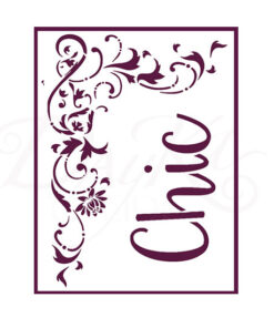 Stencil A4 Dayka Filigrana con el texto “Chic”