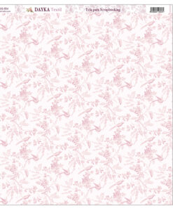Tela para Scrapbooking – Aves y ramas rosa