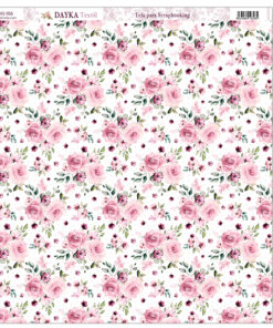 Tela para Scrapbooking – Rosas con fondo blanco