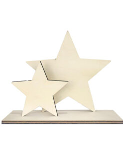 Set 2 estrellas de madera con peana