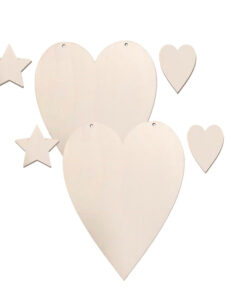 Set 2 corazones con estrellas mini
