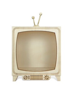 Televisión antigua Pequeña de madera con metacrilato