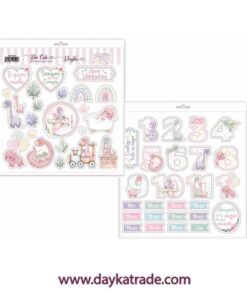 DCUTS-017 Recortables Die Cuts Colección Bebé “Puro Amor Rosas” Dinosaurios