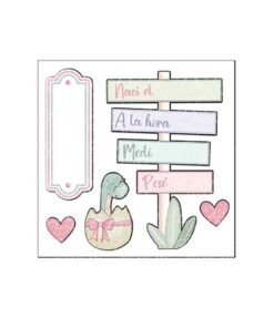 TLP-033 Figuras 2D De Dinosaurios Colección De Bebé “Puro Amor Azules”