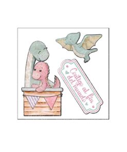 TLP-031 Figuras 2D De Dinosaurios Colección Bebé “Puro Amor Rosas”