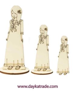 Dayka-1239 Silueta De Madera Niña Comunión Con Vestido