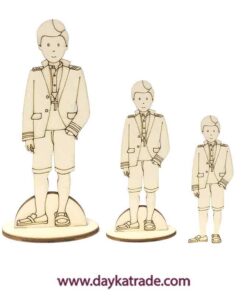 Dayka-1241 Silueta De Madera Niño Comunión Con Pantalón Corto
