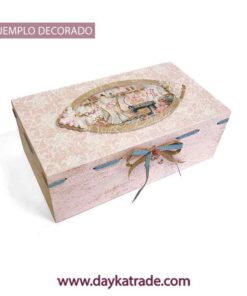 PRE-04030135 Caja Costura Con Tela, Marco Y Filigranas