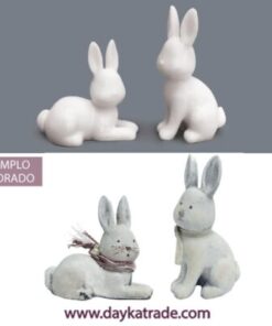 Res-026 Figura De Resina Pareja De Conejos