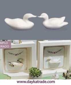 Res-033 Pareja De Figuras De Medios Patos De Resina