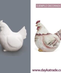 Res-031B Figura De Resina De Media Gallina