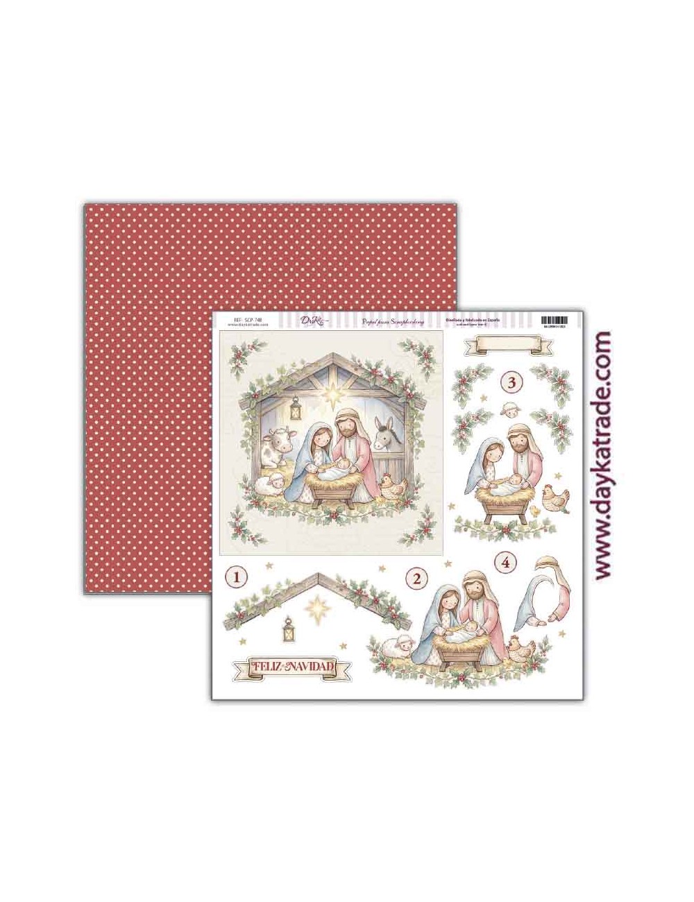 Colección papel scrap"Pide tu deseo en Navidad" - Imagen 7