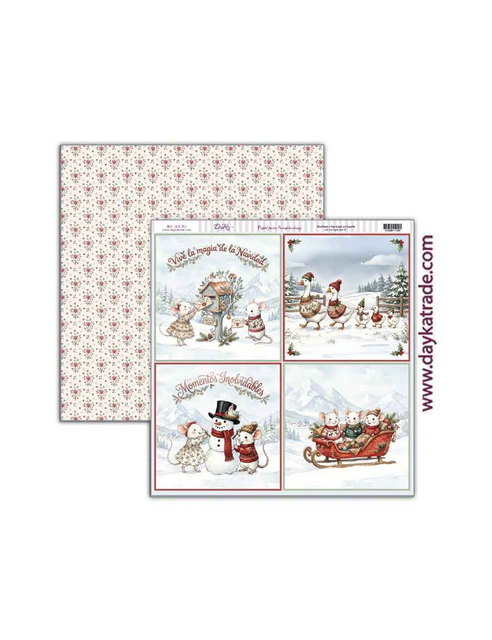 Colección papel scrap"Pide tu deseo en Navidad" - Imagen 4