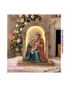 Nacimiento clásico con tela prediseñada y luces led