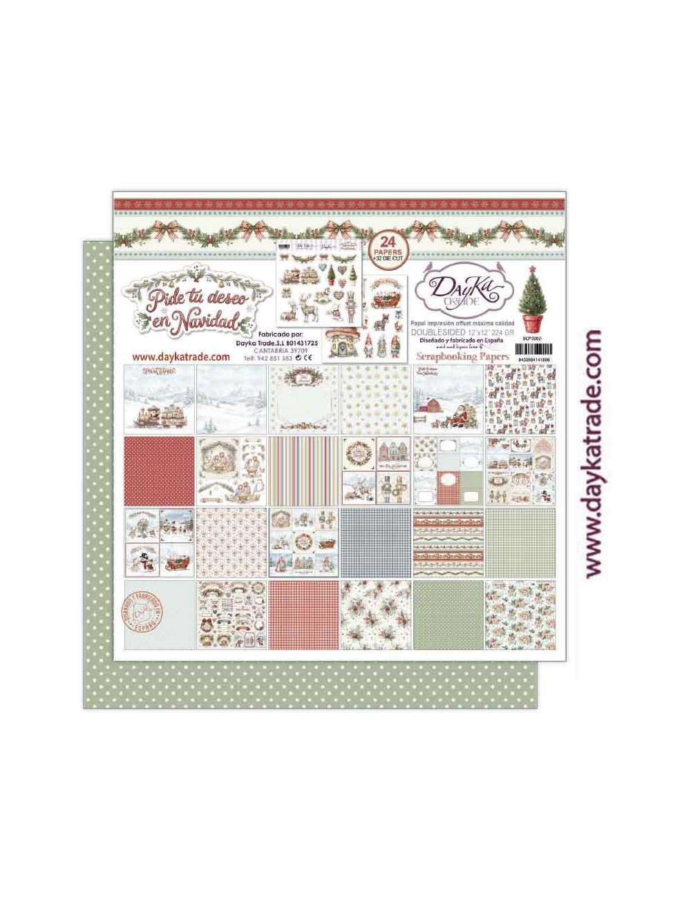 Colección papel scrap"Pide tu deseo en Navidad" - Imagen 3